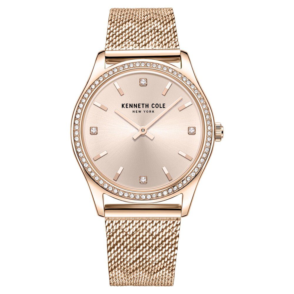 Kenneth Cole Quartz Analog Rose Gold Dial Stainless Steel Strap Watch for Women NEKCWLG2222802LD