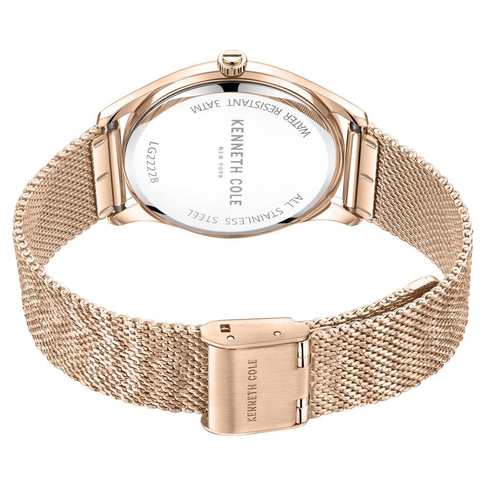 Kenneth Cole Quartz Analog Rose Gold Dial Stainless Steel Strap Watch For Women