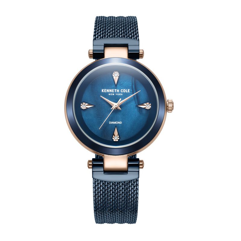 Kenneth Cole Quartz Analog Blue Dial Stainless Steel Strap Watch For Women