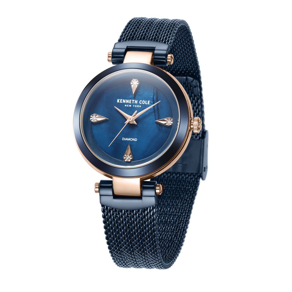Kenneth Cole Quartz Analog Blue Dial Stainless Steel Strap Watch For Women