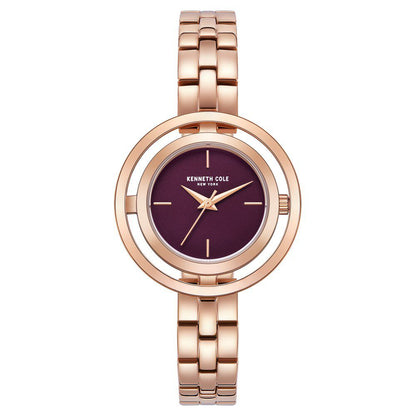 Kenneth Cole Quartz Analog Purple Dial Stainless Steel Strap Watch for Women KCWLG2237102LD