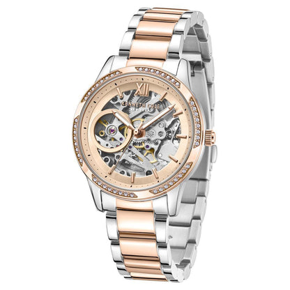 Kenneth Cole Automatic Rose Gold Dial Stainless Steel Strap Watch for Women