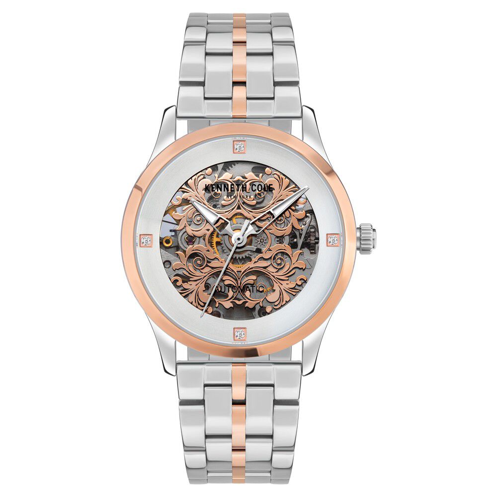 Kenneth Cole Automatic Silver Dial Stainless Steel Strap Watch for Women NEKCWLL2105402LD