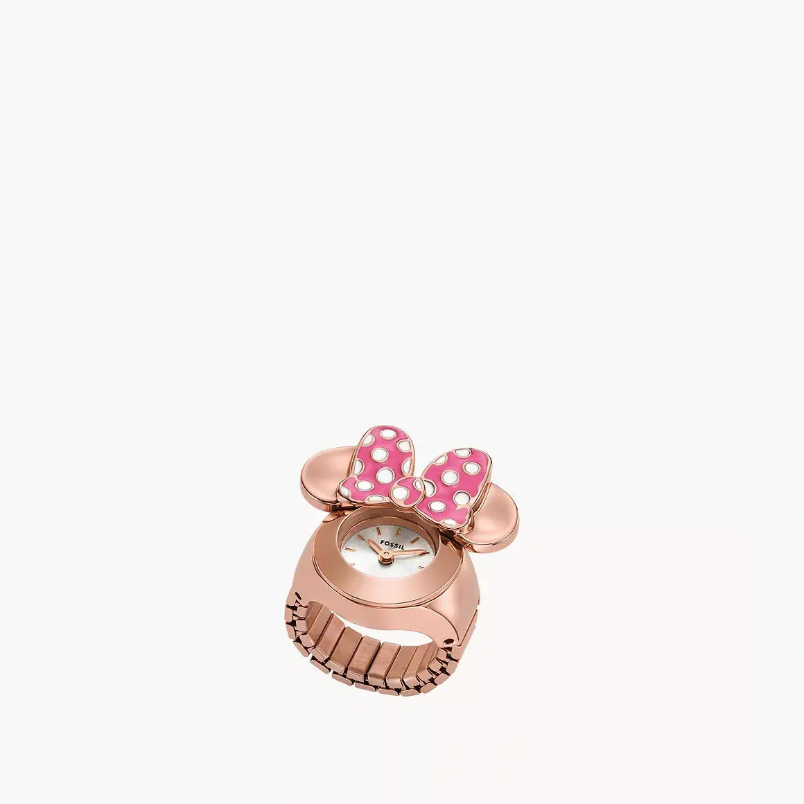 Fossil Disney Fossil Limited Edition Two-Hand Rose Gold-Tone Stainless Steel Watch Ring