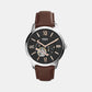 Towns Men Automatic Black Dial Multi-Function Leather Watch ME3061