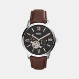 Towns Men Automatic Black Dial Multi-Function Leather Watch ME3061