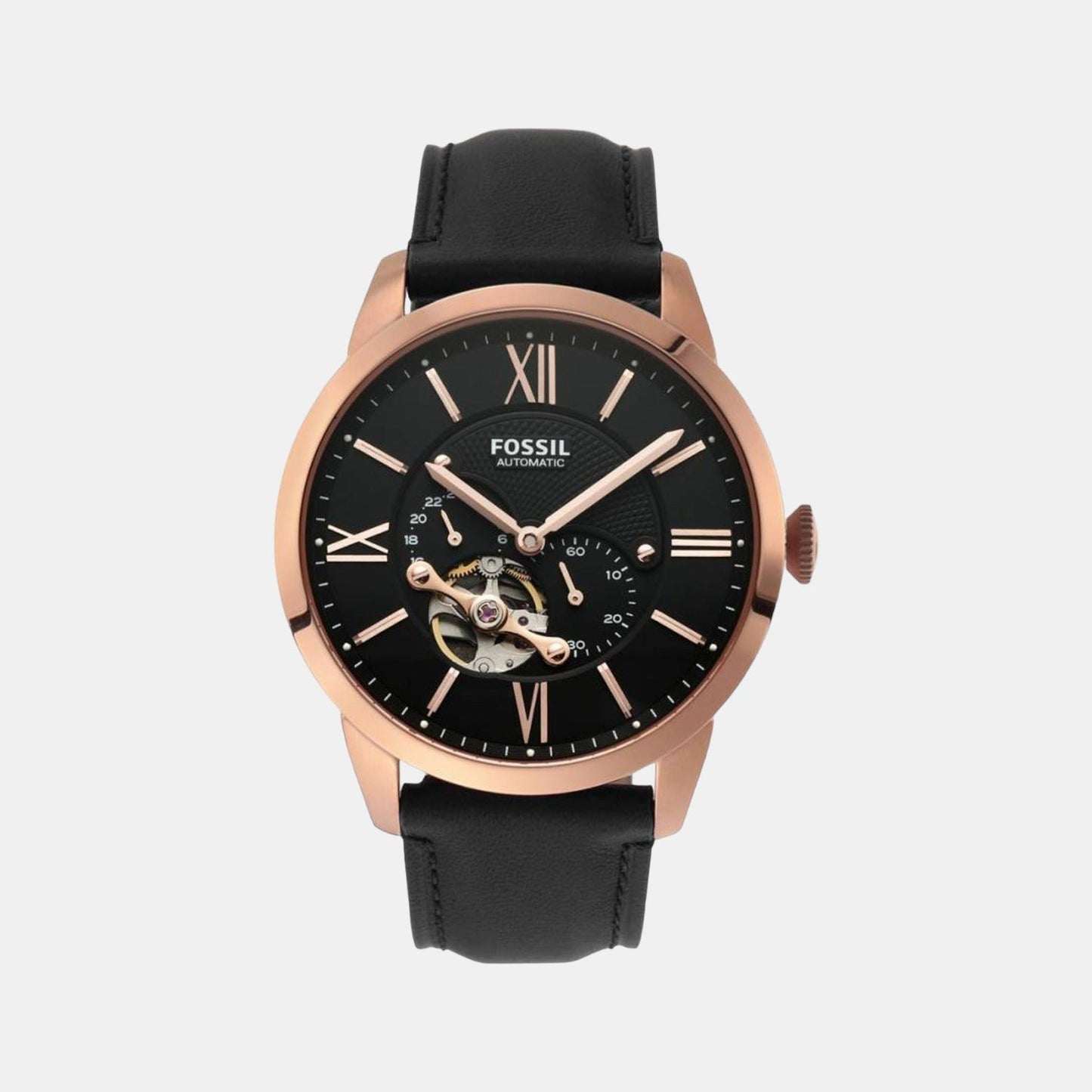 Towns Men Automatic Black Dial Multi-Function Leather Watch ME3170