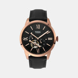 Towns Men Automatic Black Dial Multi-Function Leather Watch ME3170