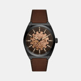 Everett Men Automatic Black Dial Analog Leather Watch ME3207