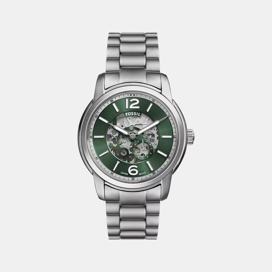 Fossil Heritage Men Automatic Green Dial Analog Stainless Steel Watch ME3262