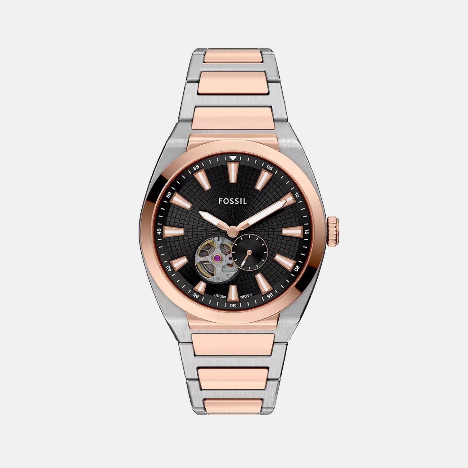 Everett Men Automatic Black Dial Analog Stainless Steel Watch ME3277
