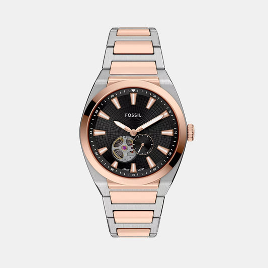 Everett Men Automatic Black Dial Analog Stainless Steel Watch ME3277