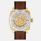 Men Automatic Gold Dial Analog Leather Watch ME3278