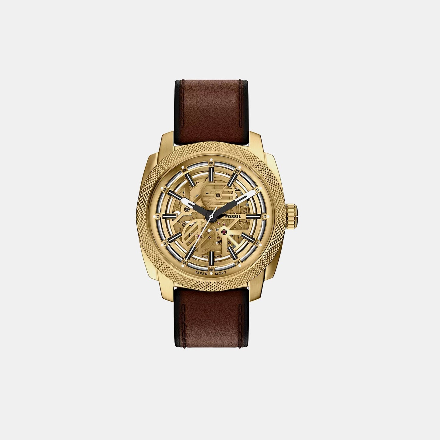 Men Automatic Gold Dial Analog Leather Watch ME3278