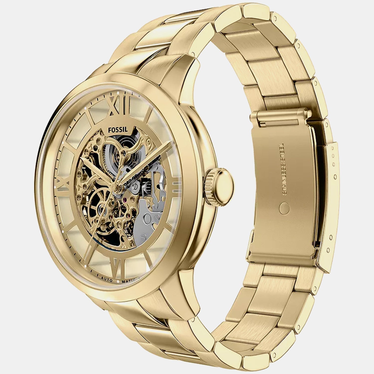 Men Automatic Gold Dial Analog Stainless Steel Watch ME3280