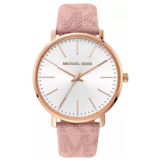 Michael Kors Women Leather Pyper Wrist Watch MK2859
