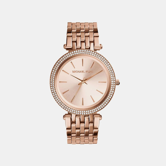 Darci Women Quartz Rose Gold Dial Analog Stainless Steel Watch MK3192