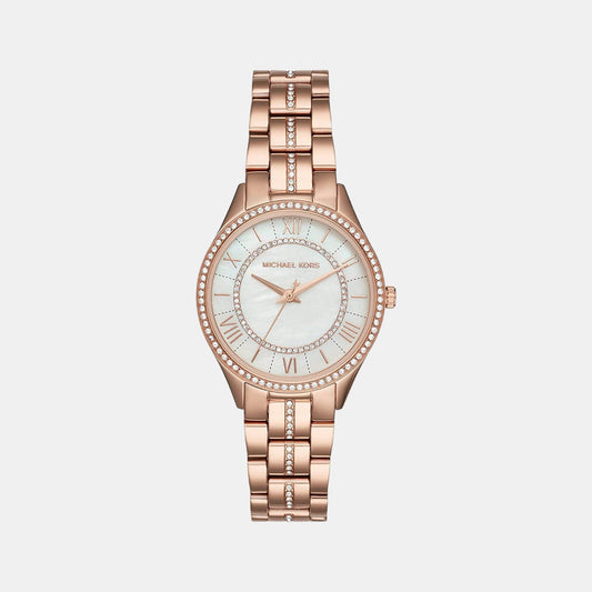 Lauryn Women Quartz White Dial Analog Stainless Steel Watch MK3716