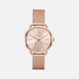 Portia Women Quartz Rose Gold Dial Analog Stainless Steel Watch MK3845