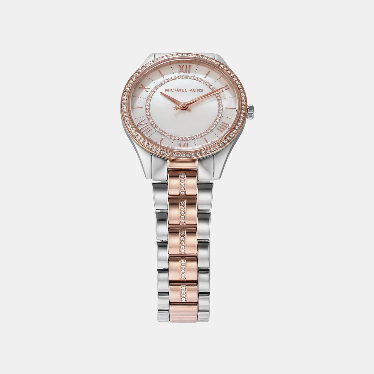 Lauryn Women Quartz White Dial Analog Stainless Steel Watch MK3979