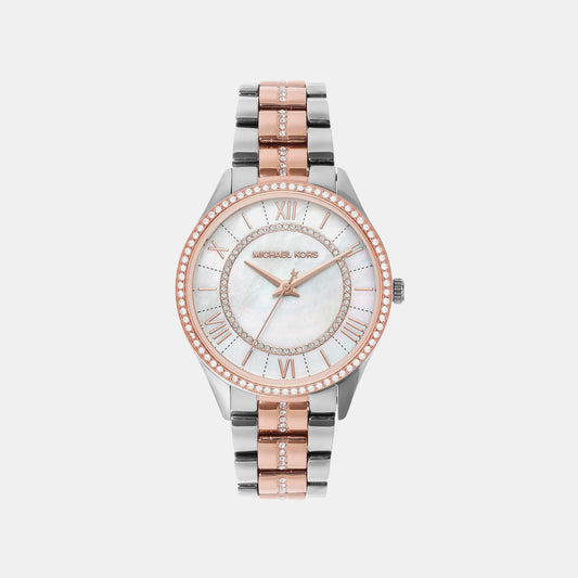 Lauryn Women Quartz White Dial Analog Stainless Steel Watch MK3979