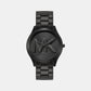 Slim Runway Women Quartz Black Dial Analog Stainless Steel Watch MK4734