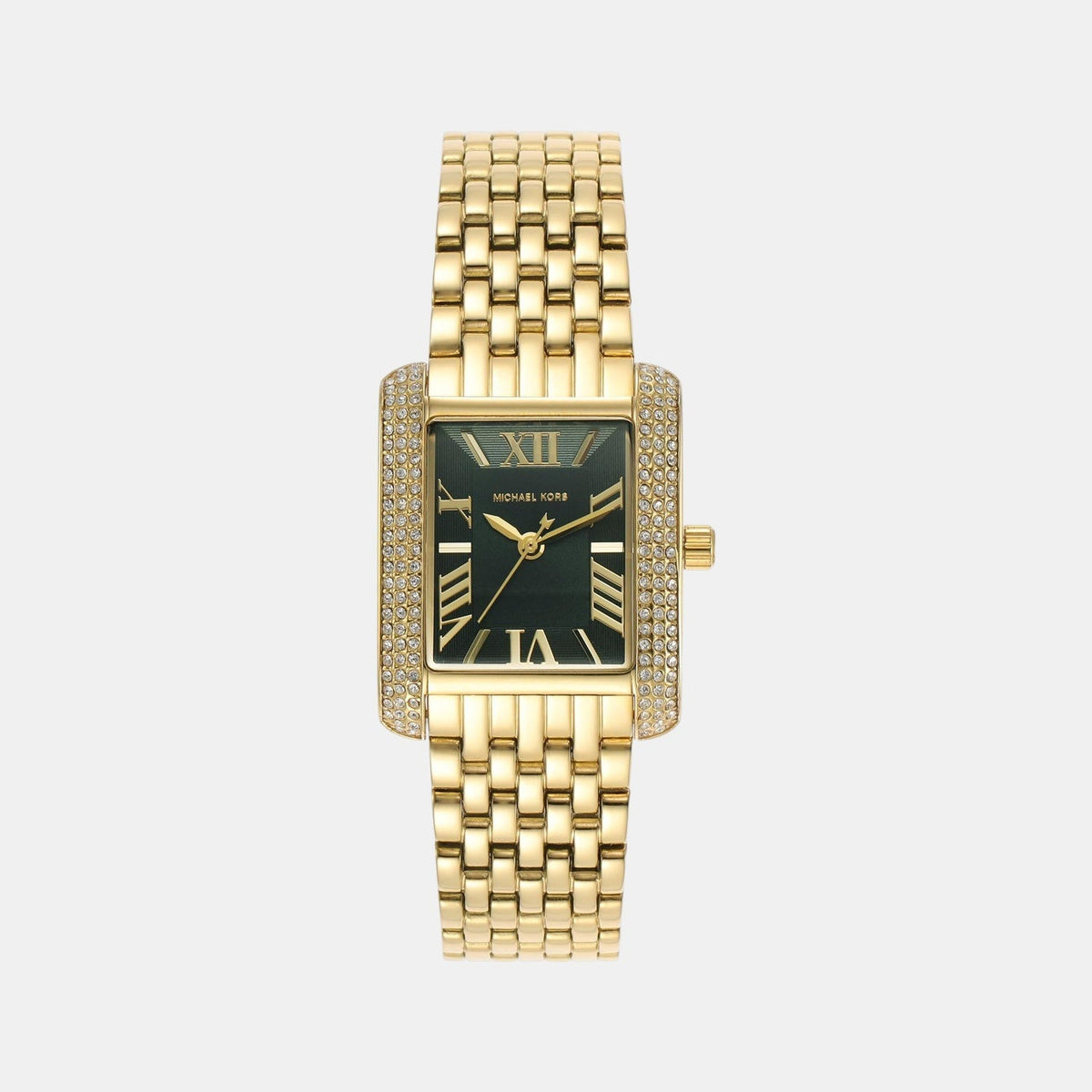 Emery Women Quartz Green Dial Analog Stainless Steel Watch MK4742