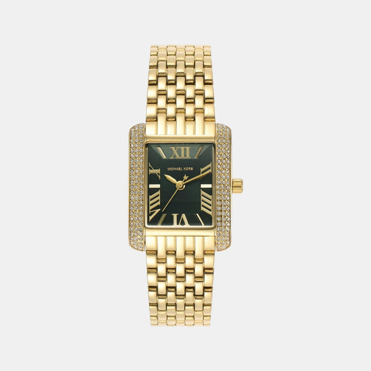 Emery Women Quartz Green Dial Analog Stainless Steel Watch MK4742