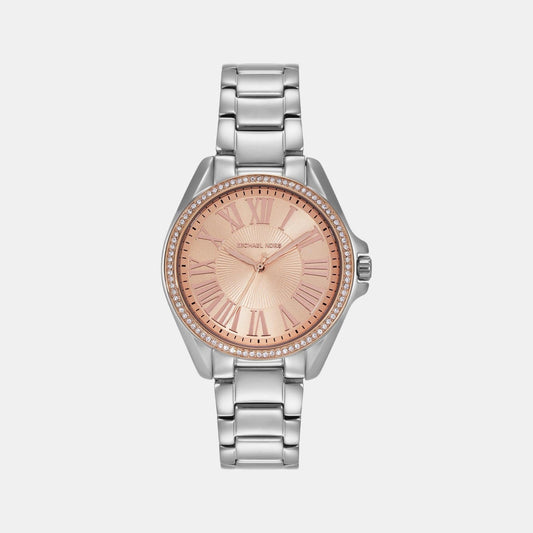 Kacie Women Quartz Rose Gold Dial Analog Stainless Steel Watch MK4854
