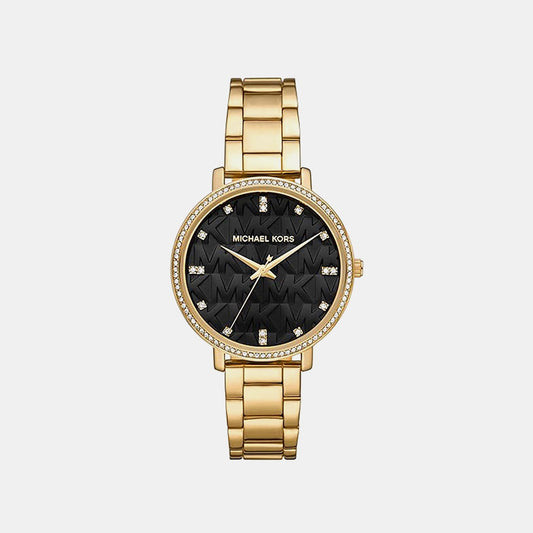 Pyper Women Quartz Black Dial Analog Stainless Steel Watch MK4916