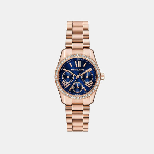 Lexington Women Quartz Blue Dial Analog Stainless Steel Watch MK4926