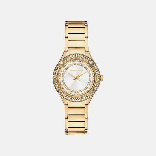 Sylvia Women Quartz White Dial Analog Stainless Steel Watch MK4941
