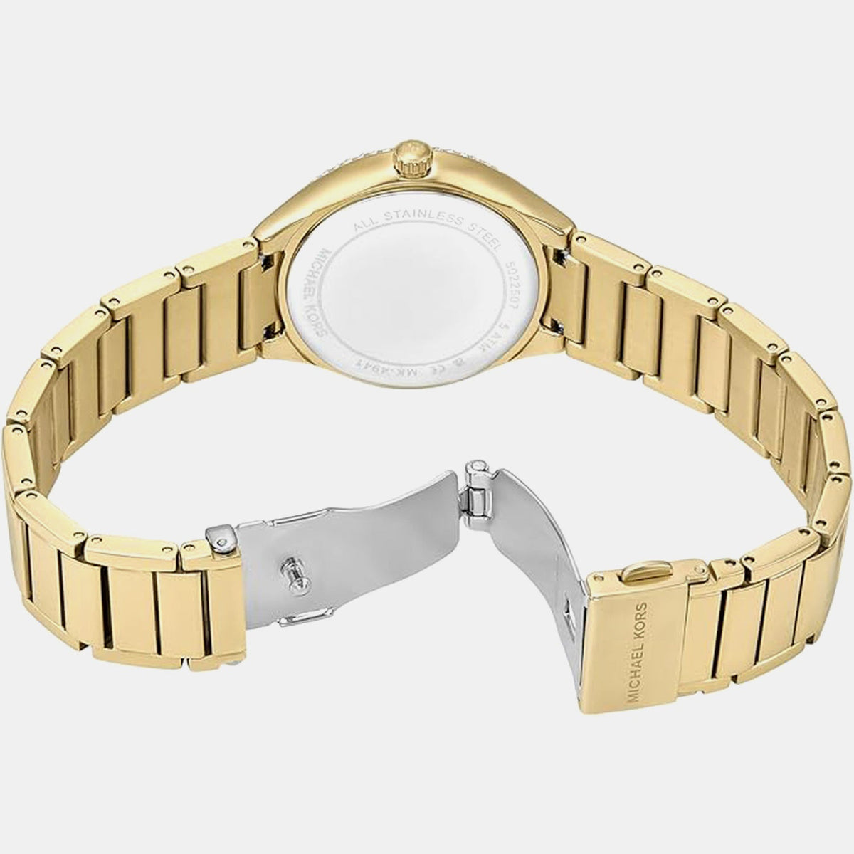 Sylvia Women Quartz White Dial Analog Stainless Steel Watch MK4941