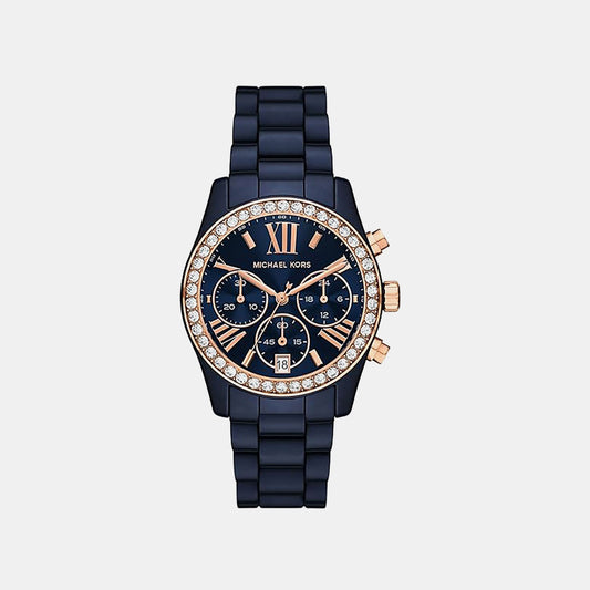 Lexington Women Quartz Blue Dial Chronograph Ceramic Watch MK4969