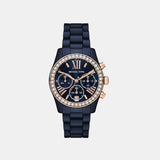Lexington Women Quartz Blue Dial Chronograph Ceramic Watch MK4969