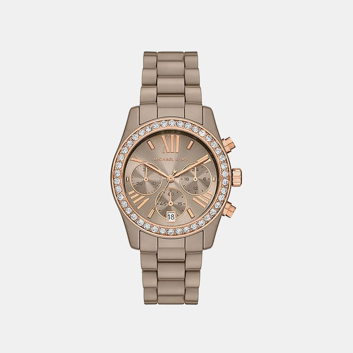 Lexington Women Quartz Nude Dial Chronograph Ceramic Watch MK4970