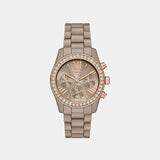 Lexington Women Quartz Nude Dial Chronograph Ceramic Watch MK4970