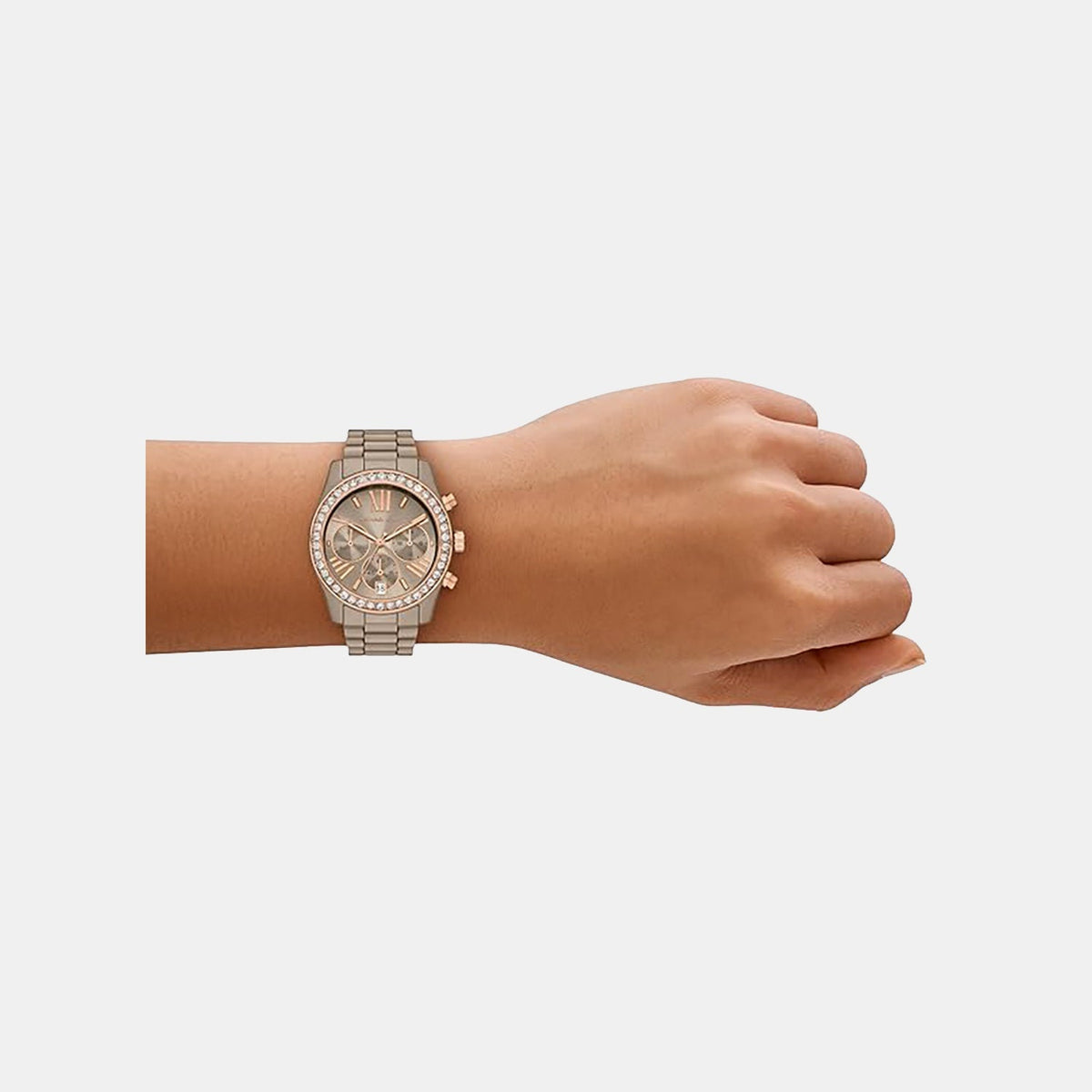 Lexington Women Quartz Nude Dial Chronograph Ceramic Watch MK4970