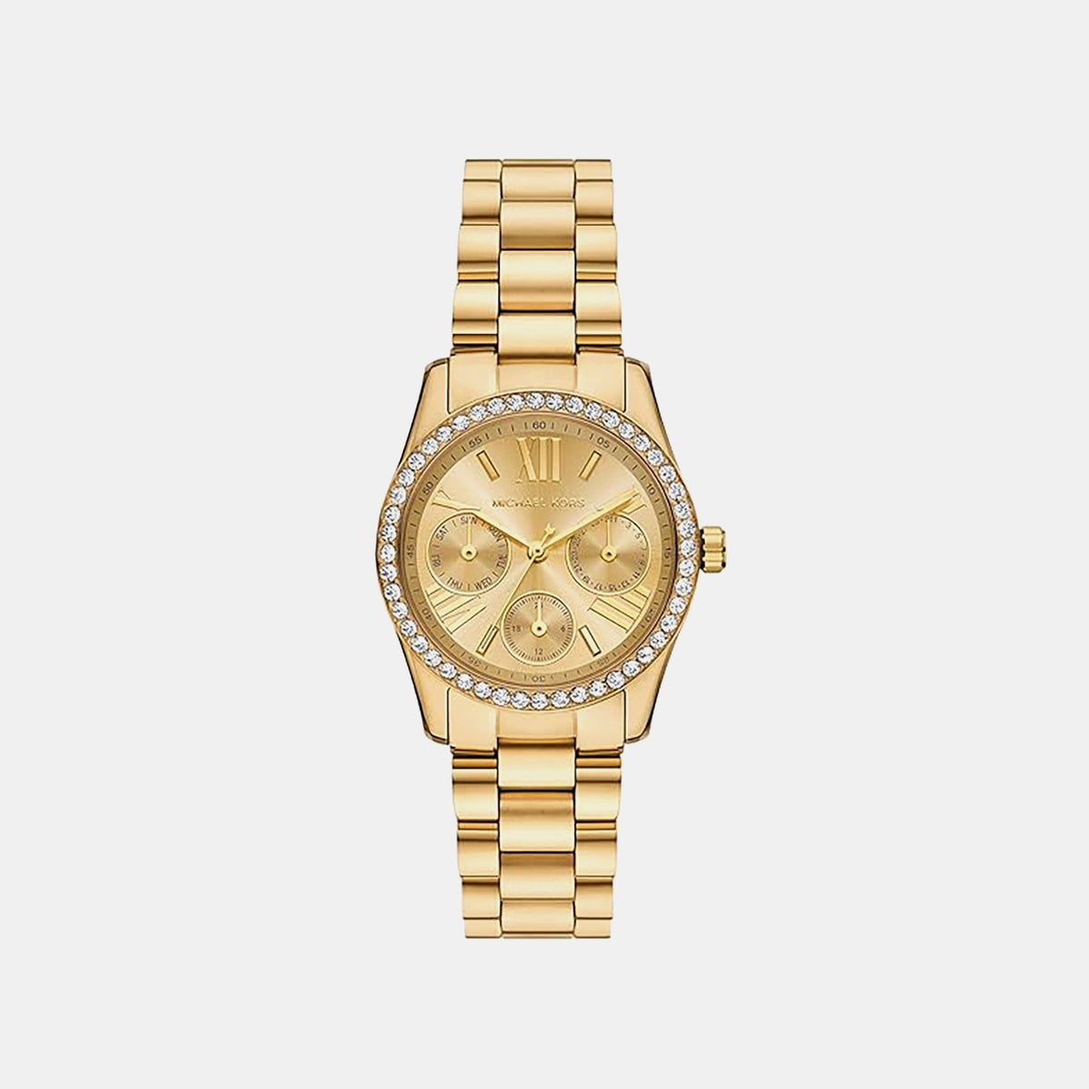 Lexington Women Quartz Gold Dial Chronograph Stainless Steel Watch MK4982