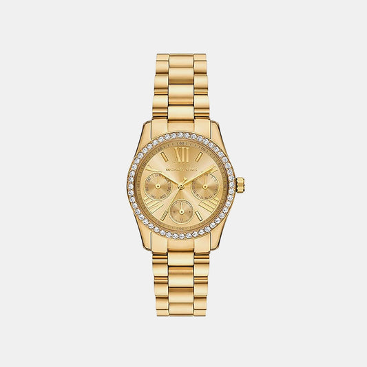 Lexington Women Quartz Gold Dial Chronograph Stainless Steel Watch MK4982