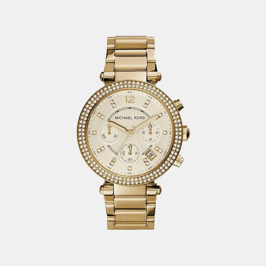 Parker Women Quartz Gold Dial Chronograph Stainless Steel Watch MK5354