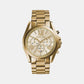 Bradshaw Women Quartz Gold Dial Chronograph Stainless Steel Watch MK5605