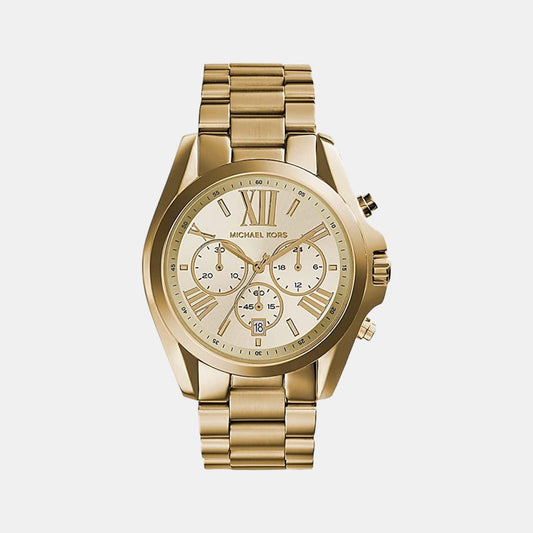 Bradshaw Women Quartz Gold Dial Chronograph Stainless Steel Watch MK5605