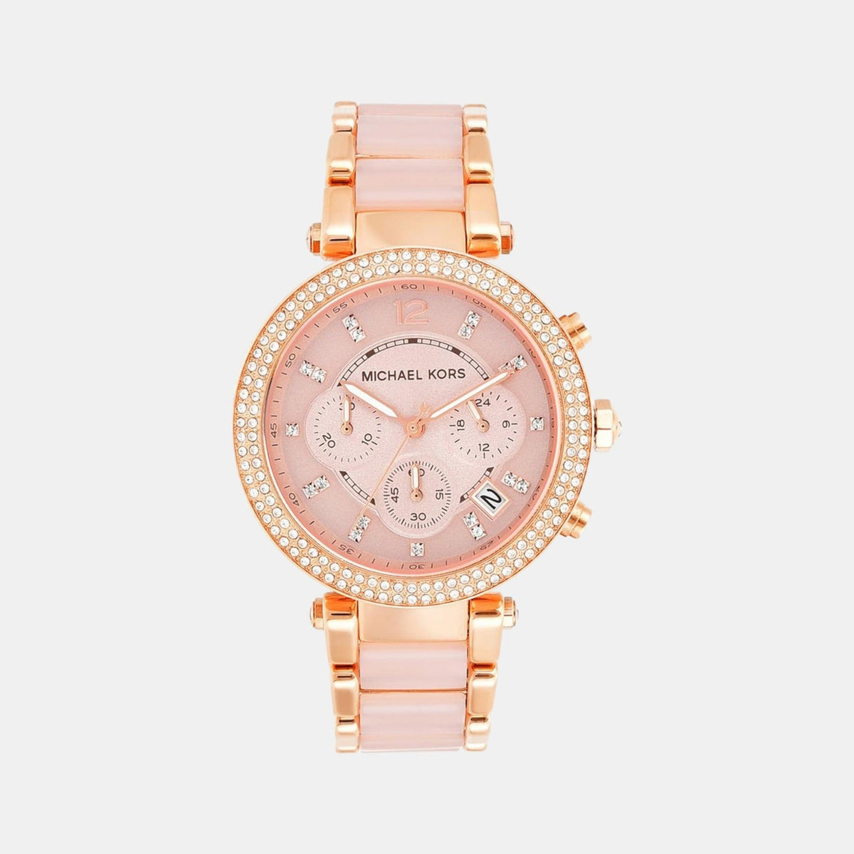 Parker Women Quartz Rose Gold Dial Chronograph Stainless Steel Watch MK5896