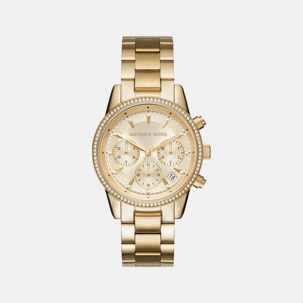 Bryant Women Quartz Gold Dial Chronograph Stainless Steel Watch MK6356