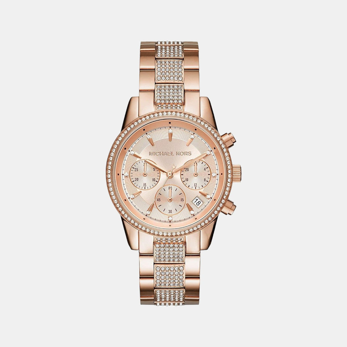 Bryant Women Quartz Rose Gold Dial Chronograph Stainless Steel Watch MK6485
