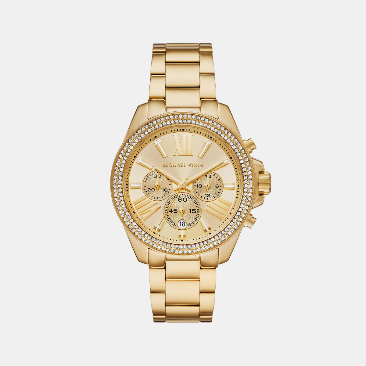 Wren Women Quartz Gold Dial Chronograph Stainless Steel Watch MK7428