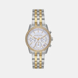 Bryant Women Quartz White Dial Chronograph Stainless Steel Watch MK7532