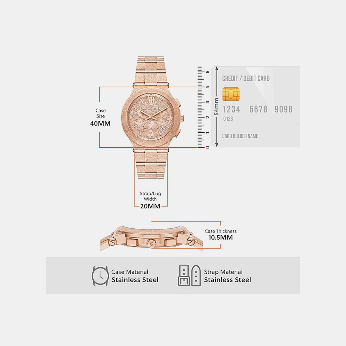 Billie Women Quartz Rose Gold Dial Analog Stainless Steel Watch MK7557