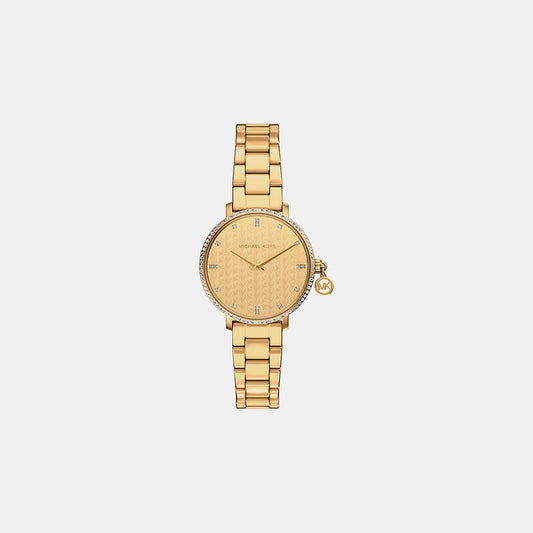 Pyper Women Quartz Gold Dial Analog Stainless Steel Watch MK7572